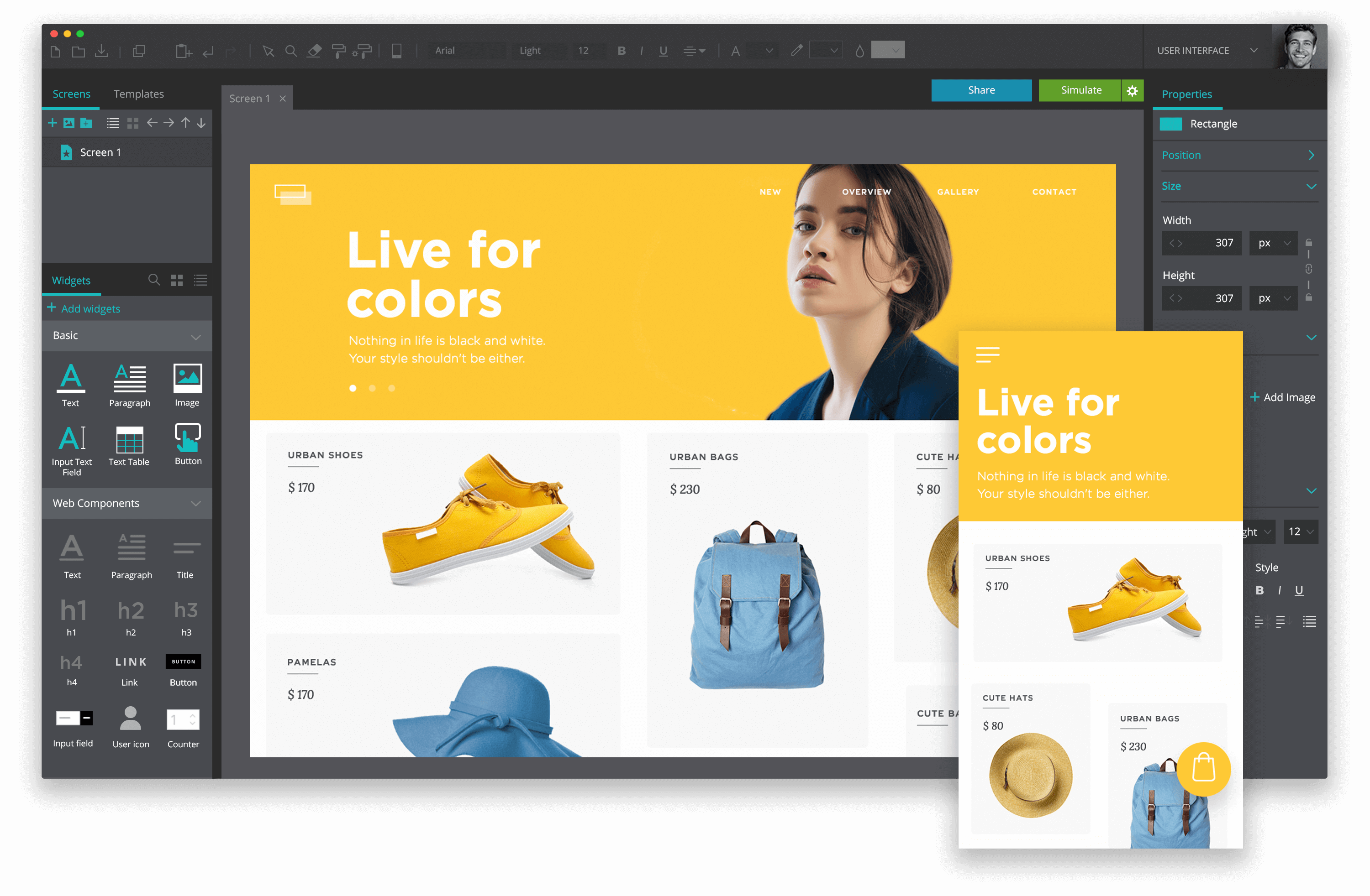 JustInMind - one of the best app design software