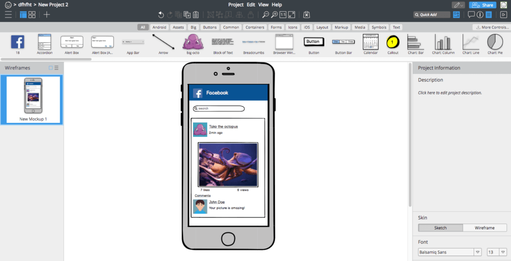 Balsamiq - one of the best mobile design software tools