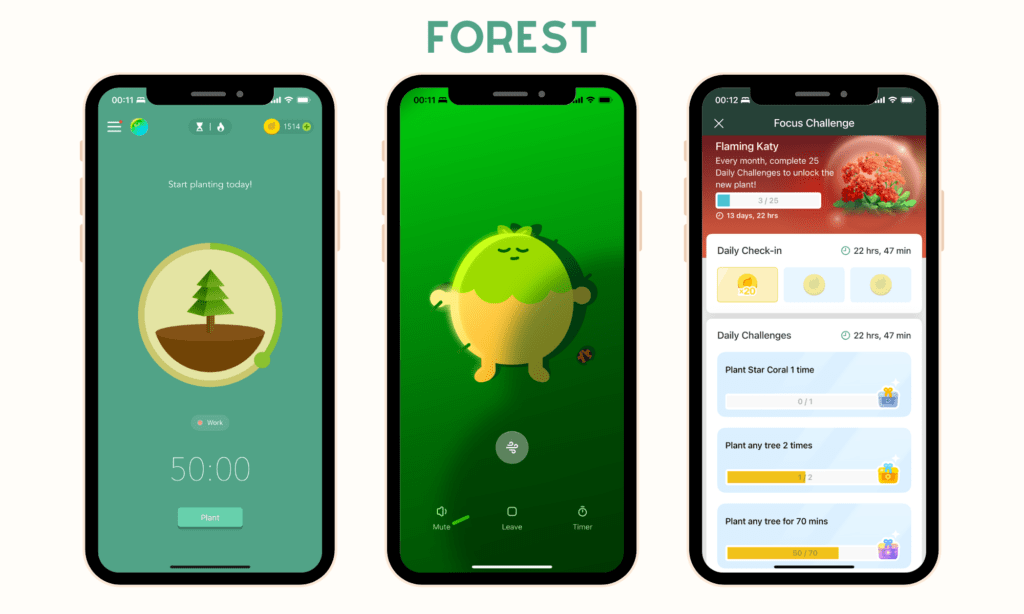 Forest, the best productivity app for focus and time management
