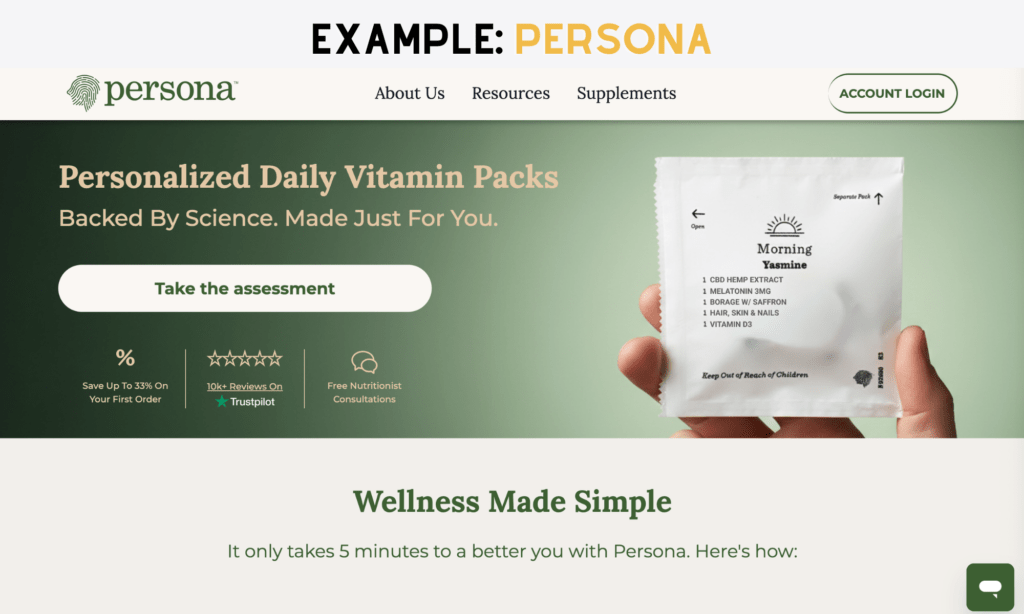 Personalized supplement packs - one of the best eCommerce business ideas
