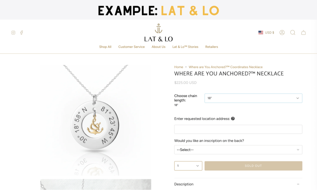 Custom Map Coordinates Jewelry