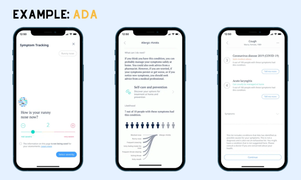 AI Symptom Checker for Primary Care, one of the best healthcare app ideas