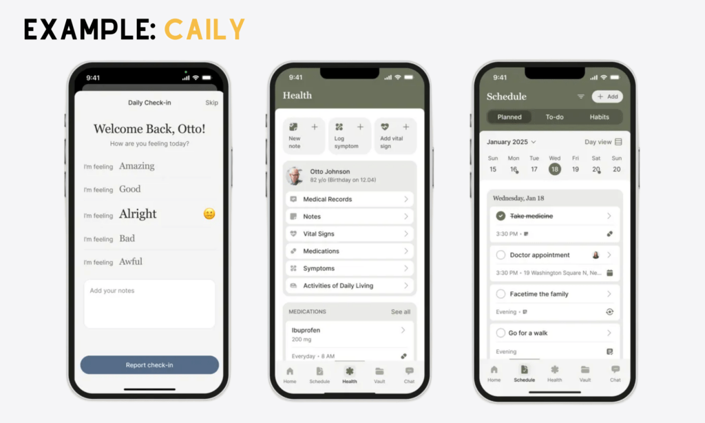 Elderly care networking app, one of the best healthcare app ideas