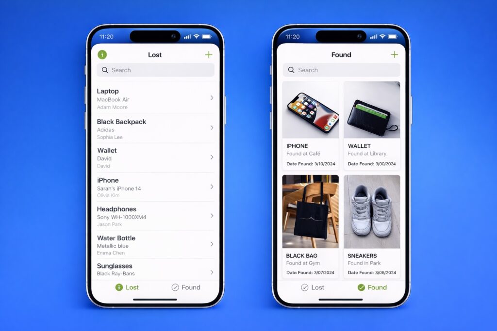 one of the simple app idea is Lost and Found platform