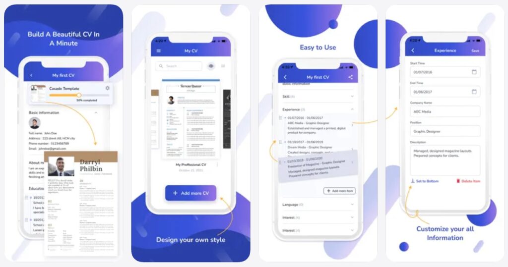 AI Resume Builder App helps users quickly create professional, ATS (Applicant Tracking System) friendly profiles