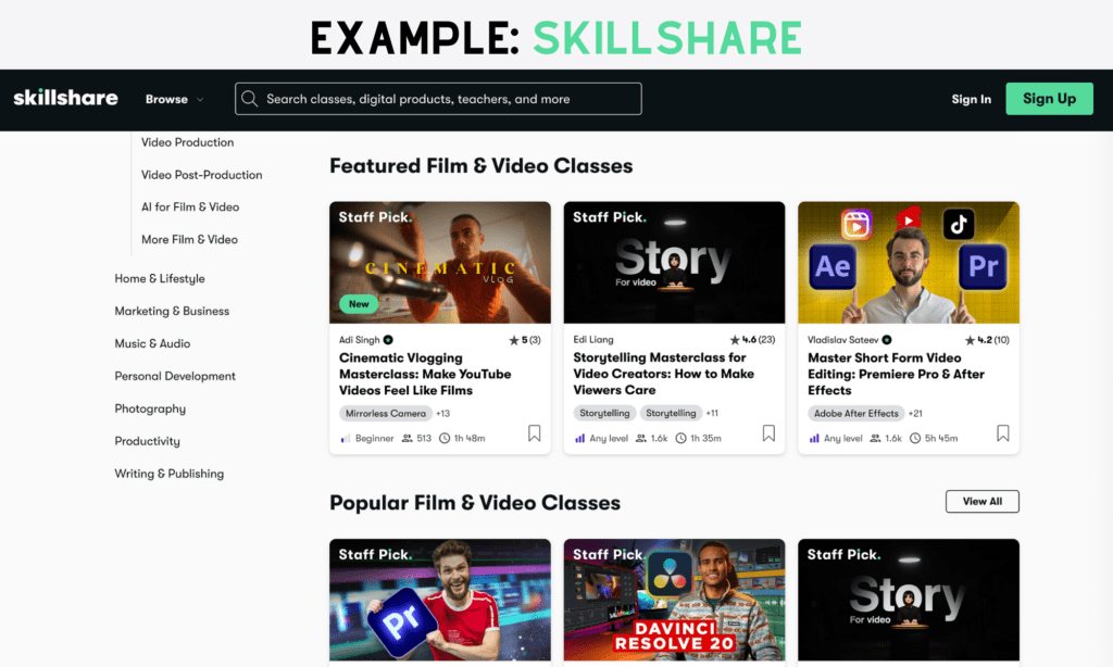 Course Marketplace for Niche Skills