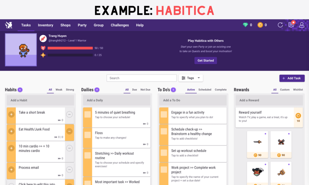 Habit Tracking with Gamification